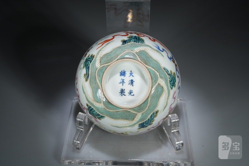 清光绪 粉彩江山万代碗 - 图5